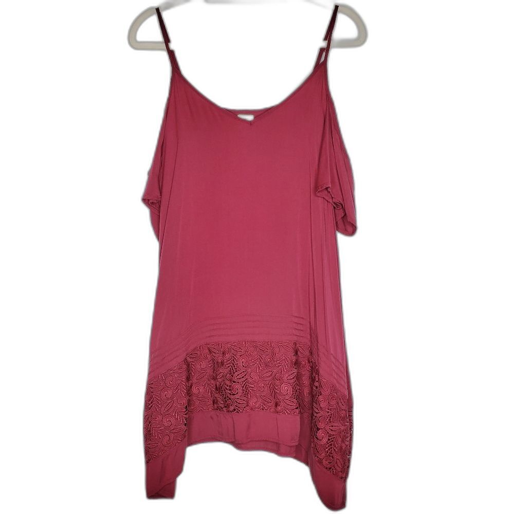 O'Neill Burgundy Cold Shoulder Skater Mini Dress Size Small